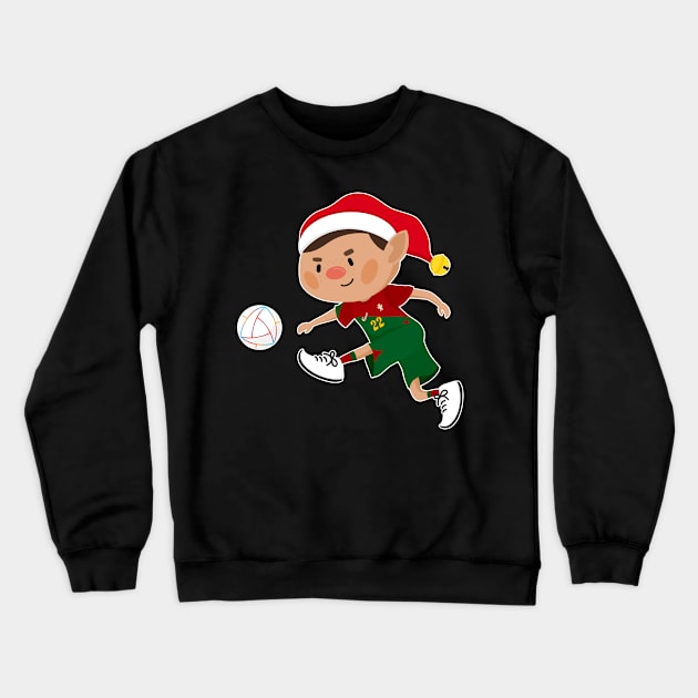 Portugal football Christmas elf. Football World Cup soccer T-Shirt Crewneck Sweatshirt by abtchlr